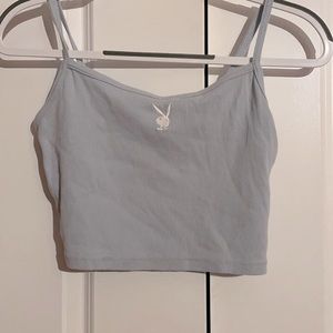 light blue playboy tank top
